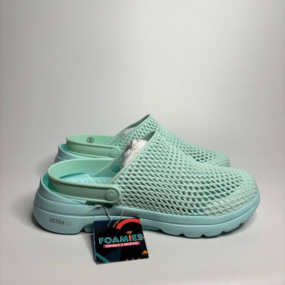 Skechers Foamies Gowalk 5 Sea Scape Clogs in Turquoise - Picture 4 of 9